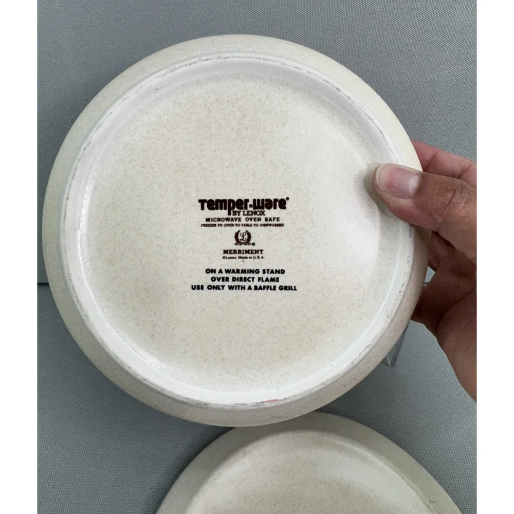 Vintage Lenox Temper-Ware Merriment 1.25 Qt Casserole Dish w Lid Vegetable